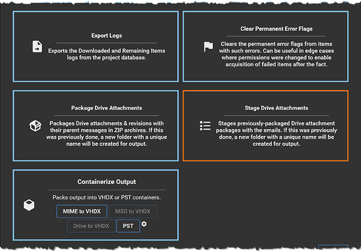 Staging as a post-acquisition action